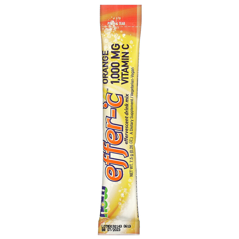 Now Foods, EfferC, Effervescent Drink Mix, Orange, 30 Packets, 7.94 g
