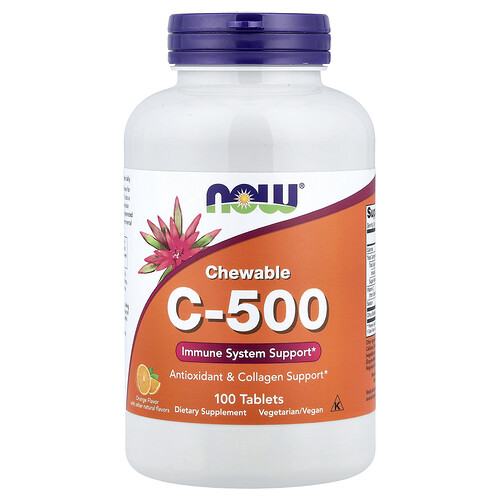 NOW Foods ビタミンC-500 チュアブル オレンジ味 500mg 100タブレット