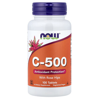 NOW Foods, C-500 s výťažkami z ruží, 100 tabliet