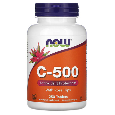 

Now Foods C-500 с шиповником, 250 таблеток