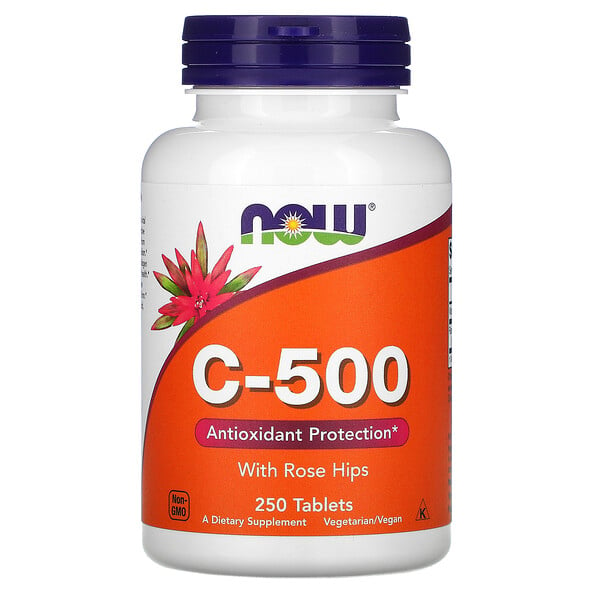 C-500 維生素 C 營養片，含玫瑰果，250 片裝