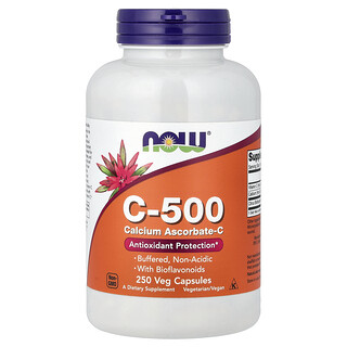 NOW Foods, С-500, С-аскорбат кальцію, 250 капсул