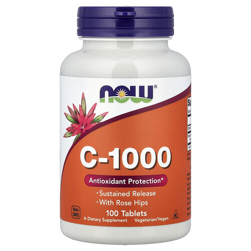 Now Foods C-1000 With Rose Hips, 100 Tablets
