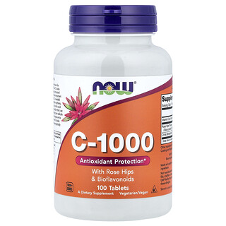 NOW Foods, C-1000, Con rosa mosqueta y bioflavonoides, 100 comprimidos