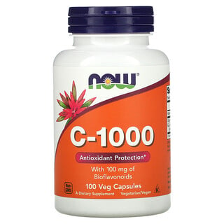 Now Foods, C-1000 avec bioflavonoïdes, 100 capsules végétales