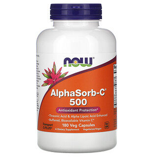 Now Foods, AlphaSorb-C 500, 180 растительных капсул