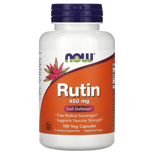 NOW Foods‏, רוטין (Rutin), 450 מ"ג, 100 כמוסות צמחיות