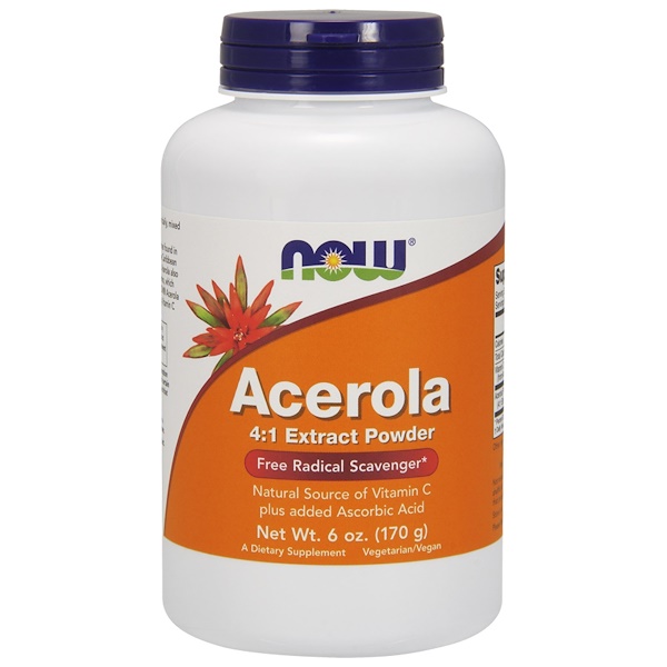 Now Foods, Барбадосская вишня (ацерола), экстракт 4:1 в порошке, 6 унций (170 г)