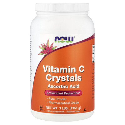 NOW Foods, Cristales de vitamina C, 1361 g (3 lb)