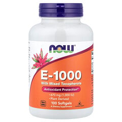 E-1000 зі змішаними токоферолами, 670 мг (1000 МО), 100 капсул