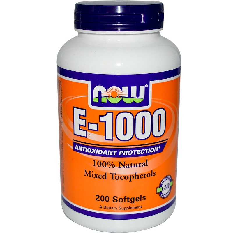 Now Foods, E1000, 100 Natural Mixed Tocopherol, 200 Softgels iHerb