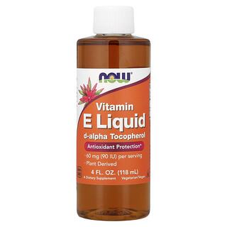 NOW Foods, Cecair Vitamin E, D-Alfa Tokoferol, 4 fl oz (118 ml)
