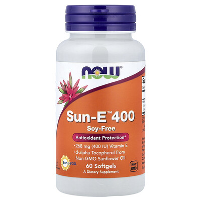 Product Image for NOW Foods, Sun-E 400, 268 mg (400 IU), 60 Softgels