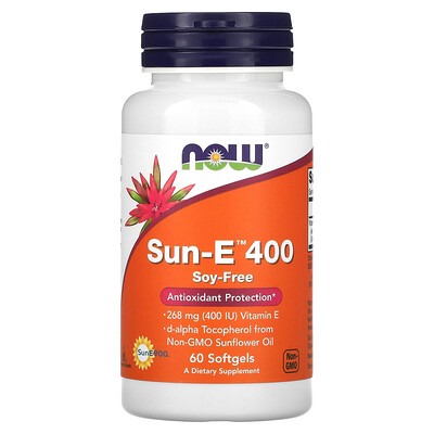 

NOW Foods Sun-E 400 268 mg (400 IU) 60 Softgels