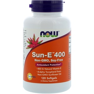 Купить Now Foods, Sun-E 400, 120 мягких желатиновых капсул  на IHerb