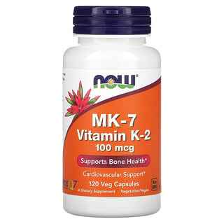 Now Foods, MK-7 Vitamin K-2, 100 mcg, 120 vegetarische Kapseln