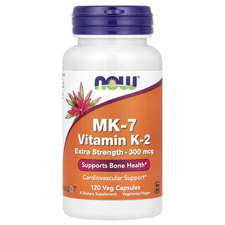 NOW Foods, Witamina K2 MK-7, 300 µg, 120 kapsułek roślinnych