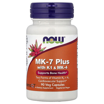 Product Image for NOW Foods, MK-7 Plus with K1 & MK-4, 90 Veg Capsules