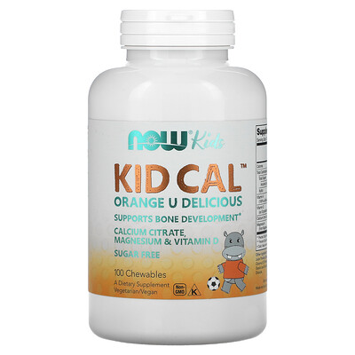 

NOW Foods Kid Cal, 100 жевательных таблеток