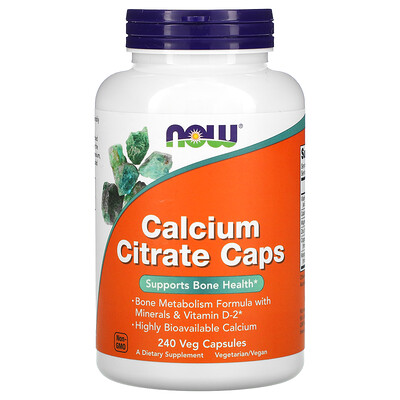 NOW Foods, Calcium Citrate Caps, 240 Veg Capsules