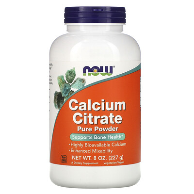 Now Foods Calcium Citrate, Pure Powder, 8 унций (227 г)