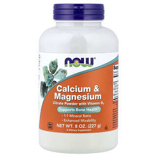 NOW Foods, Calcium & Magnesium With Vitamin D3, Calcium und Magnesium mit Vitamin D3, 227 g (8 oz.)