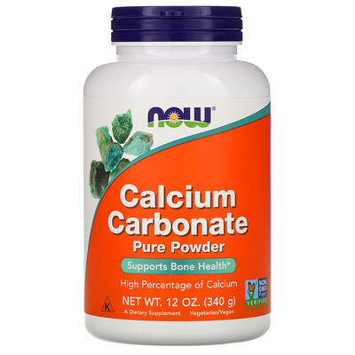 Now Foods Calcium Carbonate Powder, 12 унций (340 г)