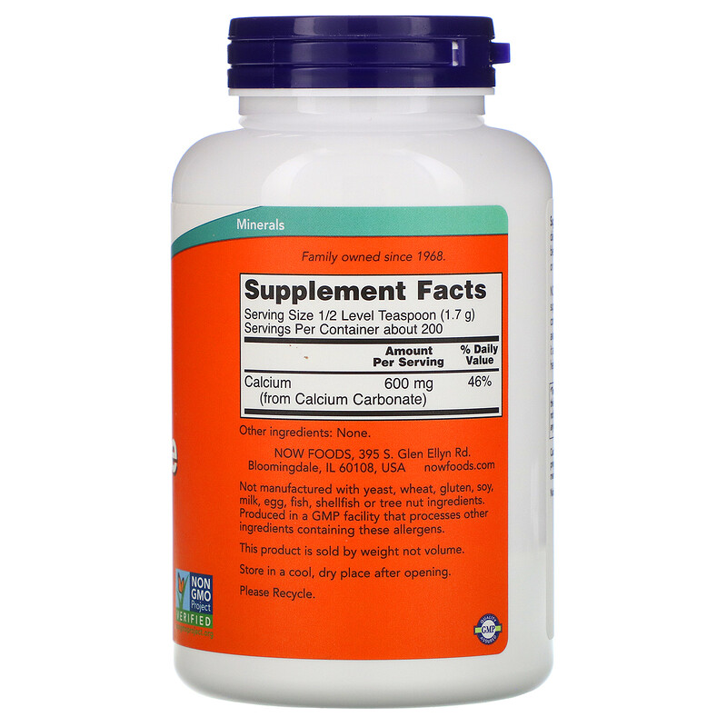 Now Foods, Calcium Carbonate Powder, 12 oz (340 g) iHerb
