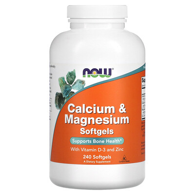 

NOW Foods Calcium & Magnesium with Vitamin D-3 and Zinc 240 Softgels