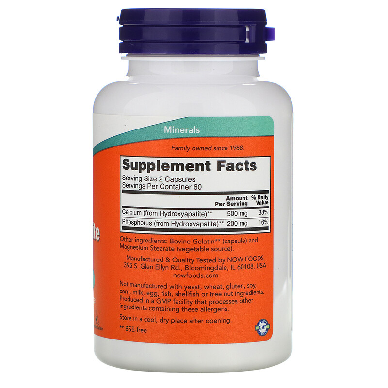 Now Foods, Calcium Hydroxyapatite Caps, 120 Capsules iHerb