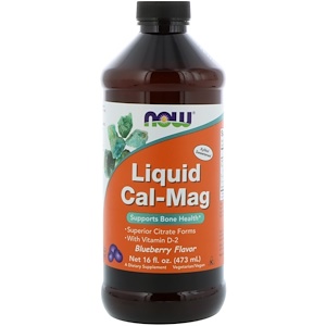 Отзывы о Now Foods, Liquid Cal-Mag, Blueberry Flavor, 16 fl oz (473 ml)