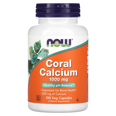 NOW Foods Кальций из кораллов 1000 мг 100 растительных капсул