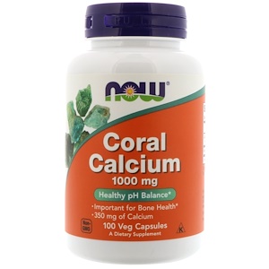 Now Foods, Кальций из кораллов, 1000 мг, 100 капсул на растительной основе