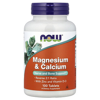 NOW Foods, Magnesium & Calcium With Zinc and Vitamin D3, Magnesium und Calcium mit Zink und Vitamin D3, 100 Tabletten