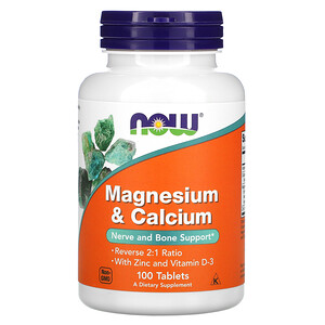 Отзывы о Now Foods, Magnesium & Calcium, 100 Tablets