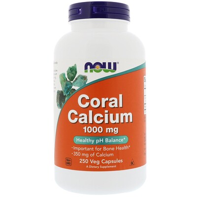 Now Foods кальций из кораллов, 1000 мг, 250 растительных капсул