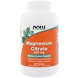 Now Foods, Magnesium Citrate, 200 mg, 250 Tablets