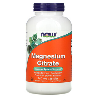 Now Foods, Magnesium Citrate, Magnesiumcitrat, 240 vegetarische Kapseln