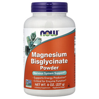 NOW Foods, Bisglicinato de magnesio en polvo, 227 g (8 oz)