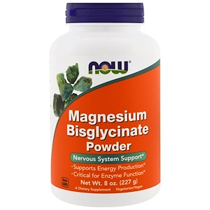 Now Foods, Magnesium Bisglycinate Powder, 250mg, 8oz