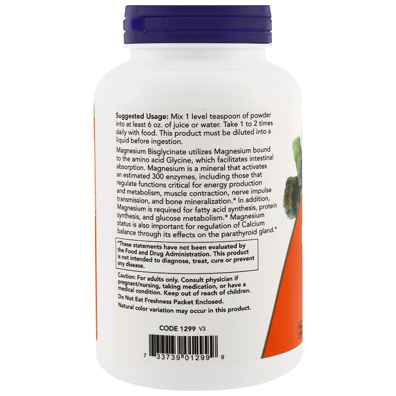 Now Foods, Magnesium Bisglycinate Powder, 8 oz (227 g)
