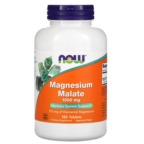 Now Foods, Magnesium Malate, 1,000 mg, 180 Tablets