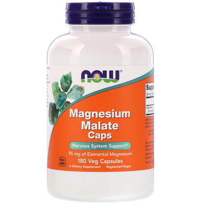 

Now Foods Magnesium Malate Caps, 180 Veg Capsules