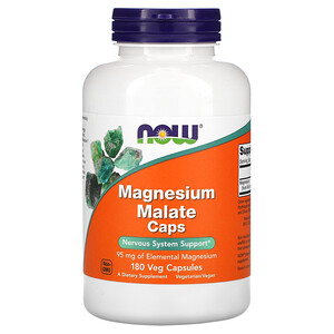 Now Foods, Magnesium Malate Caps, 180 Veg Capsules отзывы покупателей