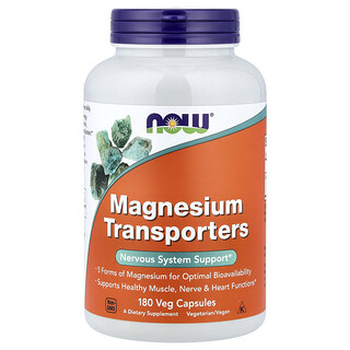 NOW Foods, Magnesium Transporters, 180 Veg Capsules (120 mg per Capsule)