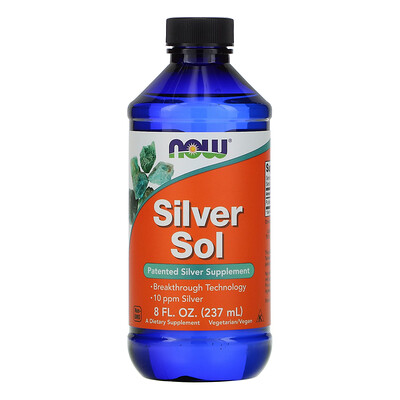 Now Foods Silver Sol, серебряная вода, 237 мл (8 жидк. унций)
