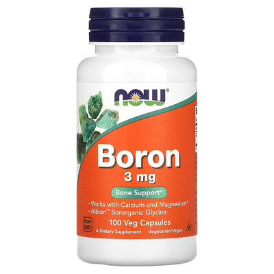 

NOW Foods Boron 3 mg 100 Veg Capsules