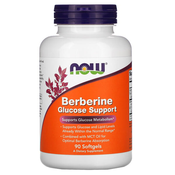 Now Foods, Berberine Glucose Support, Berberin zur Glukose-Unterstützung, 90 Weichkapseln