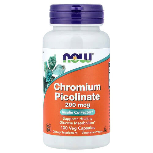 NOW Foods, Chromium Picolinate, 200 mcg, 100 Veg Capsules