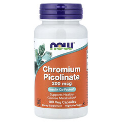 Вітаміни та мінерали NOW Chromium Picolinate, 100 вегакапсул